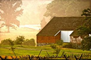 First Light, Abraham Trostle Barn. Photograph by Dan Mangan