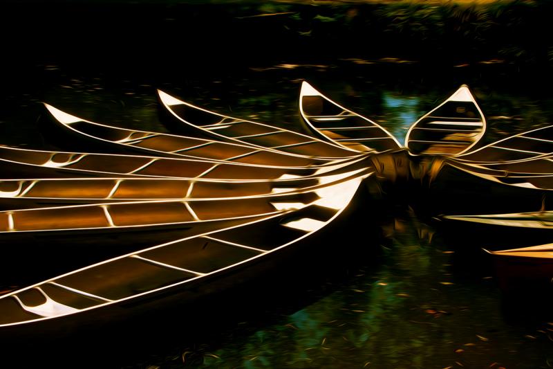 Moored Canoes, Chesapeake and Ohio Canal. Photograph by Dan Mangan