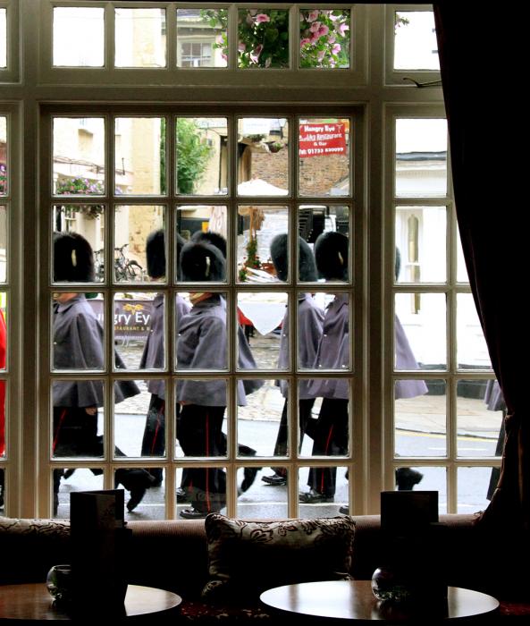 Marching to Work in Windsor.  Photograph by Dan Mangan