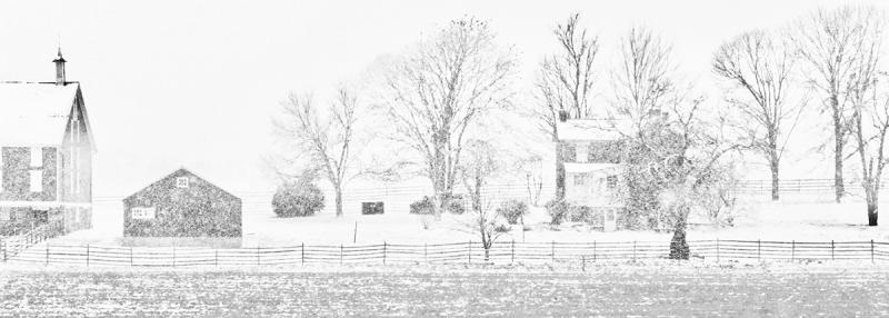 Snowstorm, Codori Farm, Gettysburg Battlefield