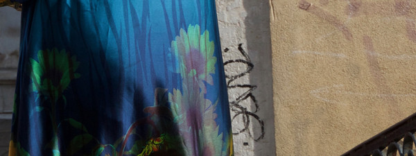 Cerulean Silk with Sunflowers, Venice